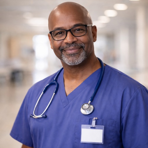 Médico em videochamada